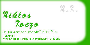 miklos koczo business card